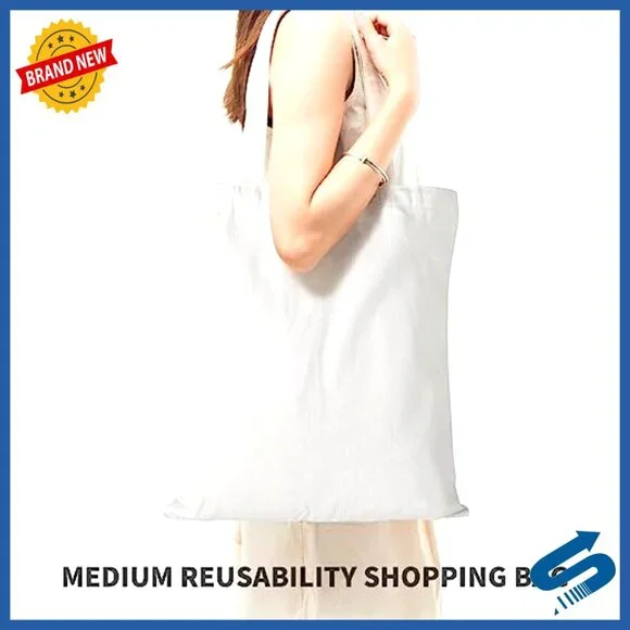 Blank Canvas Tote Bags Bulk Sublimation DIY Crafting Reusable Polyester Grocery - Picture 5 of 7